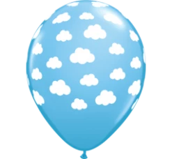 Not Specified Printed Balloons Cloud Balloons Blue - Singles Or Packs - Helium Filled Or Flat