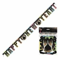 Metero New Years Eve Happy New Year Banner Confetti