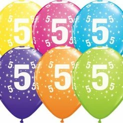 Not Specified 5th Birthday Balloons Assorted - Single Or Pack - Helium Filled - Flat