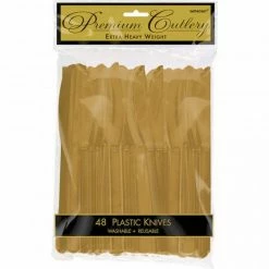 Balloon Agencies Gold Plastic Knives 48pk
