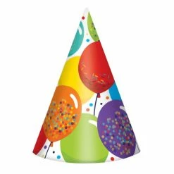 Balloon Agencies Rainbow Balloon Bash Party Hats 24pk