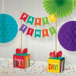 Balloon Agencies 80's & 90's Rainbow Banner Centrepiece
