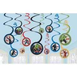 Balloon Agencies Avengers Swirl Decorations Value Pack 6 Hanging Decorations