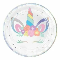 Balloon Agencies Iridescent Unicorn Paper Plates