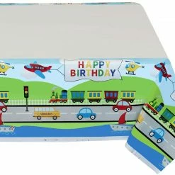 Party Planet Planes & Trains Plastic Table Cover