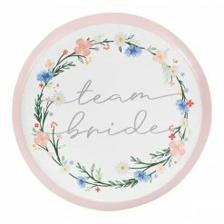 Balloon Agencies Team Bride Paper Plates - Floral Ginger Ray