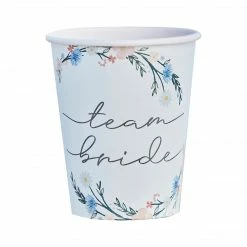 Balloon Agencies Ginger Ray Team Bride Paper Cups -Floral