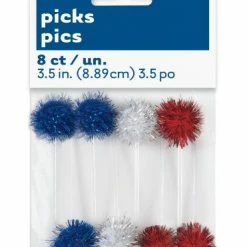 Balloon Agencies Pom Pom Picks Red, Blue & White