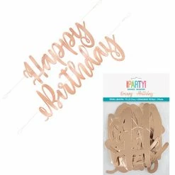 Metero Rose Gold Happy Birthday Banner 2.13m