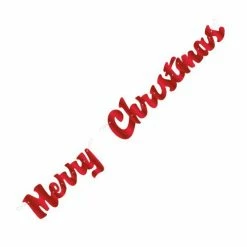 Party Planet Merry Christmas Banner - Metallic Red