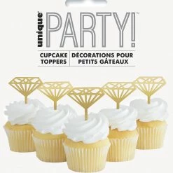 Meteor Diamond Ring Acrylic Cupcake Toppers 5pcs Hens Night / Bridal Shower