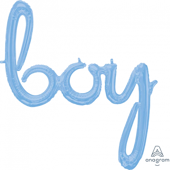 Balloon Agencies Script Balloons - AIR FILLED Boy Script Balloon Blue