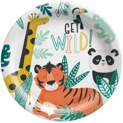 Balloon Agencies Get Wild Jungle Paper Plates 8pk Plates - Printed