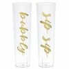 Balloon Agencies Plastic Cups, Wine & Champ. Plastic Champagne Glass Stemless Pack Of 2