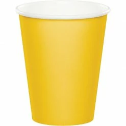 Balloon Agencies Yellow Paper Cups | School Bus Yellow Pk20 Paper Cups - Plain