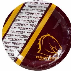 Oceana International Broncos NRL Paper Plates Pack Of 6 NRL | Football