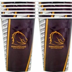 Oceana International Broncos NRL Paper Cups Pack Of 6