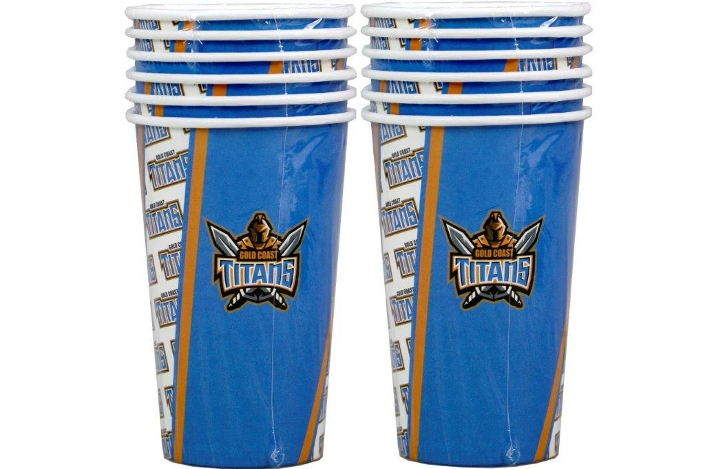Oceana International Titans NRL Paper Cups Pack Of 6 NRL | Football