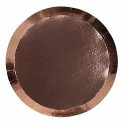 Five Star Metallic Rose Gold Paper Plates | Round | Lunch | Pk10 Plates - Plain