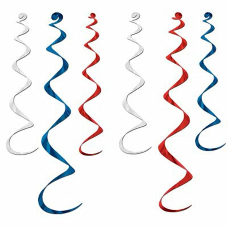 Balloon Agencies Red White & Blue | Hanging Decoration | 6Pcs