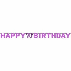 Balloon Agencies Birthday Banners & Bunting 70th Happy Birthday Letter Banner | Pink