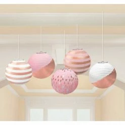 Balloon Agencies Rose Gold & Blush Lanterns Mini Pk 5