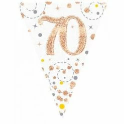 Alpen Birthday Banners & Bunting Rose Gold Sparkling Bunting | 70th Birthday
