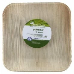 Alpen Biodegradable Plates Square | 8 Inch | Pk 10 Eco Friendly & Wooden Supplies