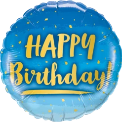 Not Specified Happy Birthday Gold & Blue Balloon / Bouquet Send Balloons