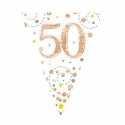 Alpen Rose Gold Sparkling Bunting | 50th Birthday