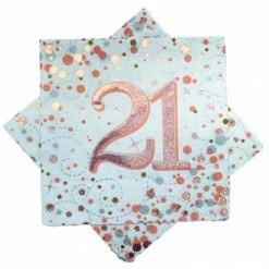 Alpen 21st Napkins Rose Gold & White