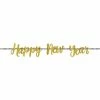 Balloon Agencies Gold Happy New Year Banner - Gold Glitter