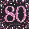 Balloon Agencies 80th Napkins | Pink & Black 80th Birthday