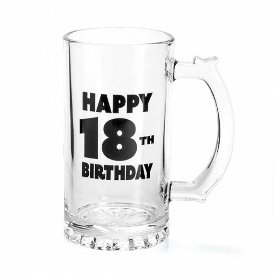 MDI 18th Birthday Glass Beer Stein Glasses & Gifts
