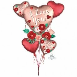 Balloon Agencies Heart & Flowers I Love You Balloon Arrangement