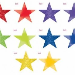 Balloon Agencies Glittered Star Cutouts Rainbow Pk 5