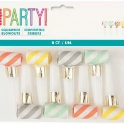 Metero Blowouts & Horns Striped Assorted Blowouts Pk6