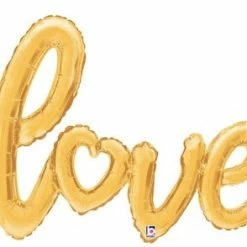 Jaz Trading Script Balloons - AIR FILLED Love Balloon Gold Script