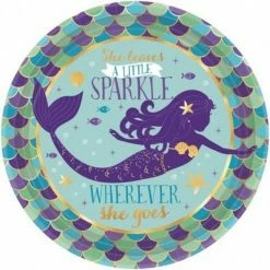 Balloon Agencies Mermaid Paper Plates | Lunch | Pk8