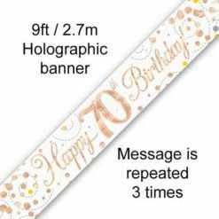 Alpen Rose Gold Sparkling Banner | 70th Birthday