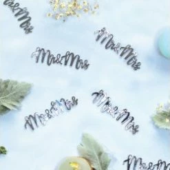 Five Star Silver MR & MRS Confetti - Jumbo Pk20