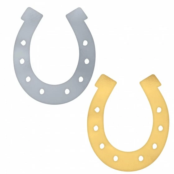 Balloon Agencies Horseshoes Cutouts Metallic Gold & Silver Pk8