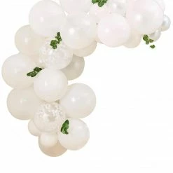Balloon Agencies Ginger Ray White Balloon Arch Kit With Foliage