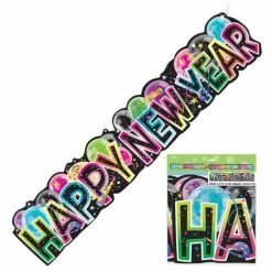 Party Planet New Years Eve Happy New Year Banner - Bright
