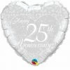 Not Specified Happy 25th Anniversary Balloon - Silver
