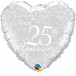 Not Specified Happy 25th Anniversary Balloon - Silver