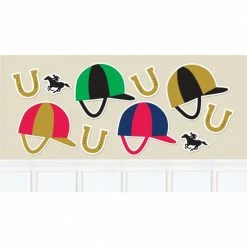 Balloon Agencies Melbourne Cup Jockey Hats & Horseshoe Cutouts - Horse Racing Theme