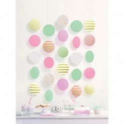 Balloon Agencies Pastel Hanging Decoration - Circles 5Pcs Easter