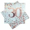 Alpen 30th Napkins Rose Gold & White