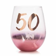MDI 50th Rose Gold | Stemless Wine Glass